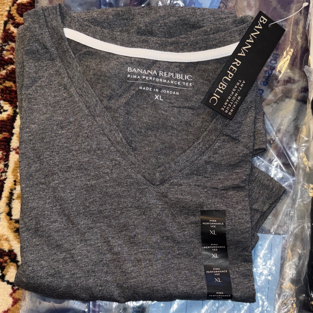 Banana Republic Charcoal V-Neck Tee